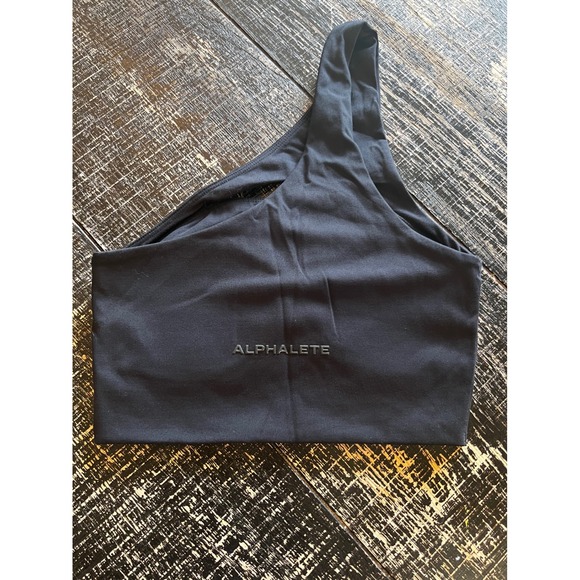 Alphalete Womens One Shoulder Cutout Sports Bra Black XXS AL21-1066B - Picture 3 of 5